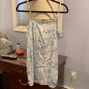 Blue and white floral dress